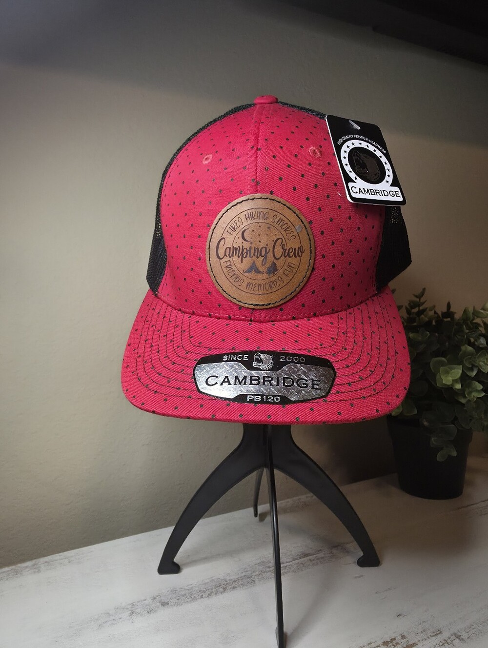 Red Camping Crew Trucker Cap